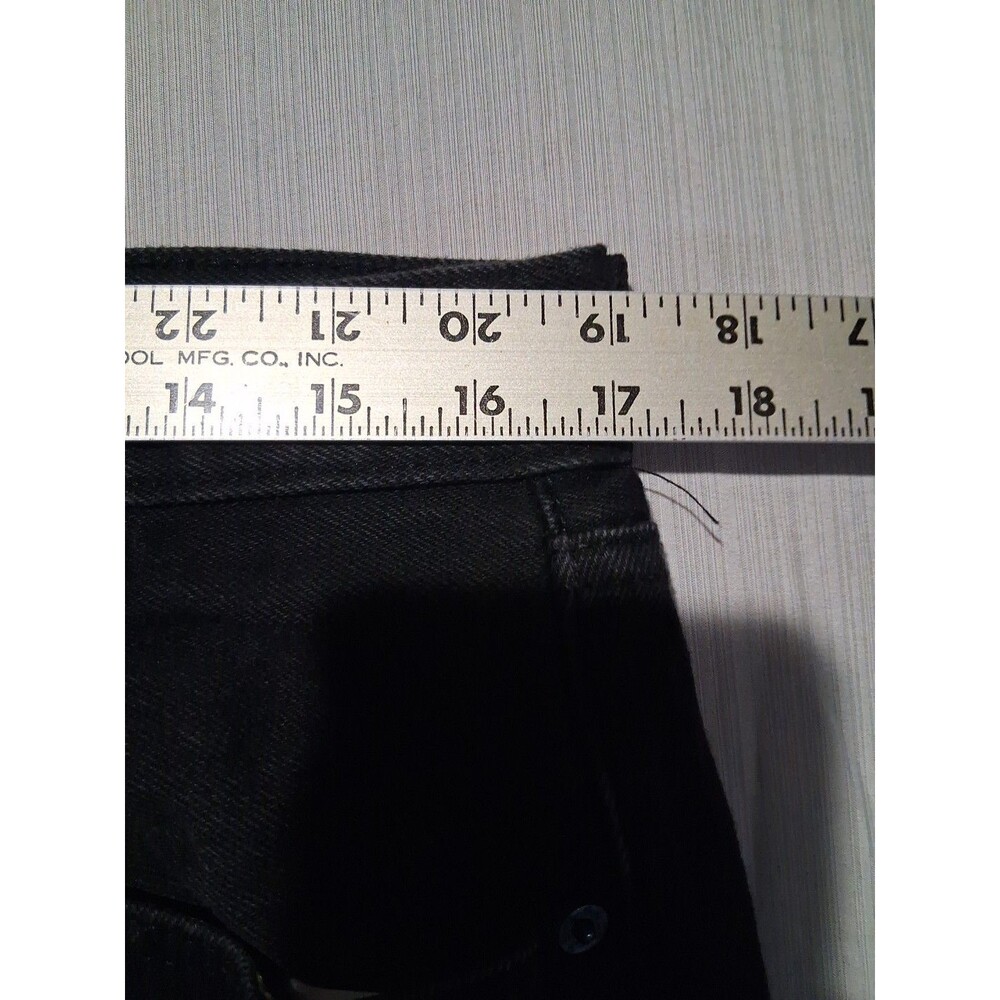 Levi's 501 Jeans Mens 36x30 Black Button Fly Straight Leg Denim Black Patch - Picture 5 of 6